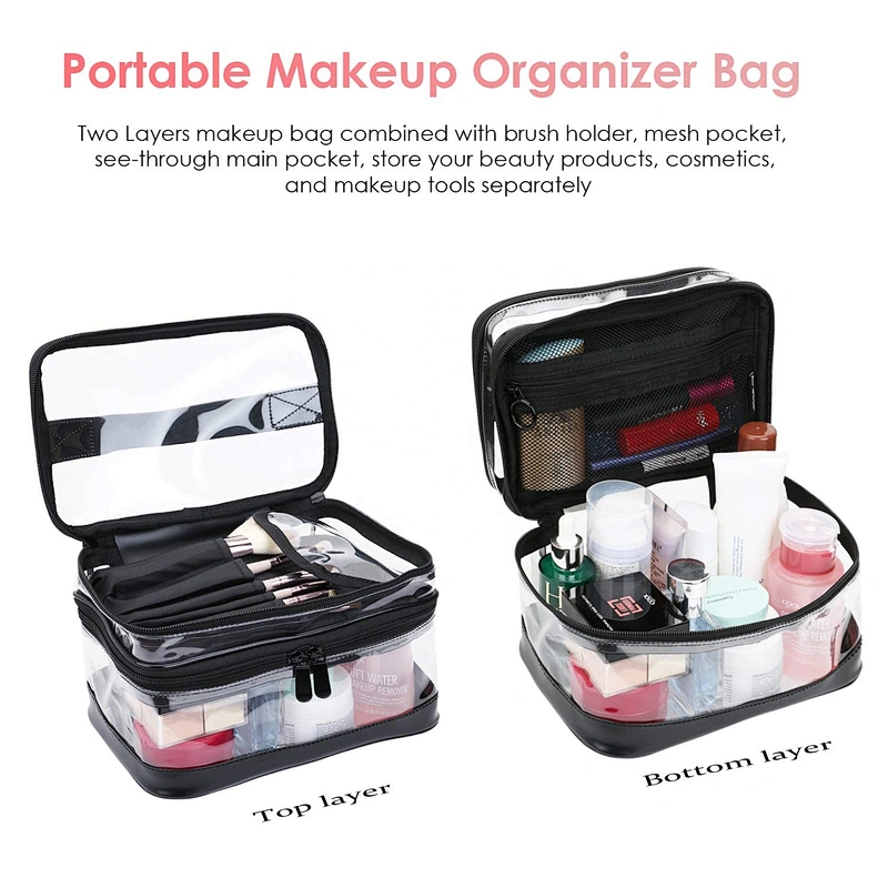Waterproof Large Portable Clear makeup organizer bag case transparent toiletry bag Luggage Pouch Travel Makeup Cosmetic Bags