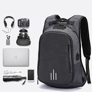 Expandable Multifunctional Anti-theft Canvas bag Travel backpack male business computer bag USB charging backpack
