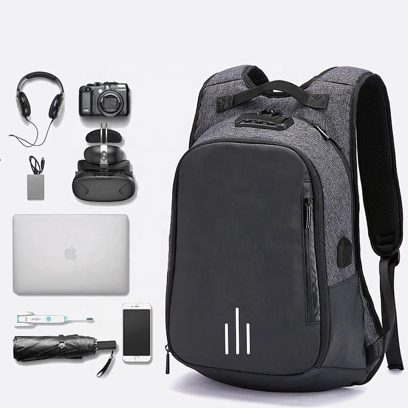 Expandable Multifunctional Anti-theft Canvas bag Travel backpack male business computer bag USB charging backpack