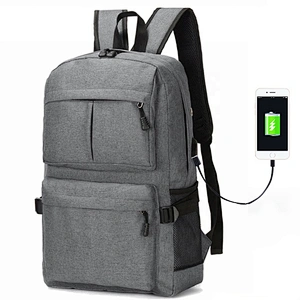 LOW MOQ Factory directly supply Polyester Custom Branded Fashion Adults Work Travel Unisex Fashionable USB Charging Backpack
