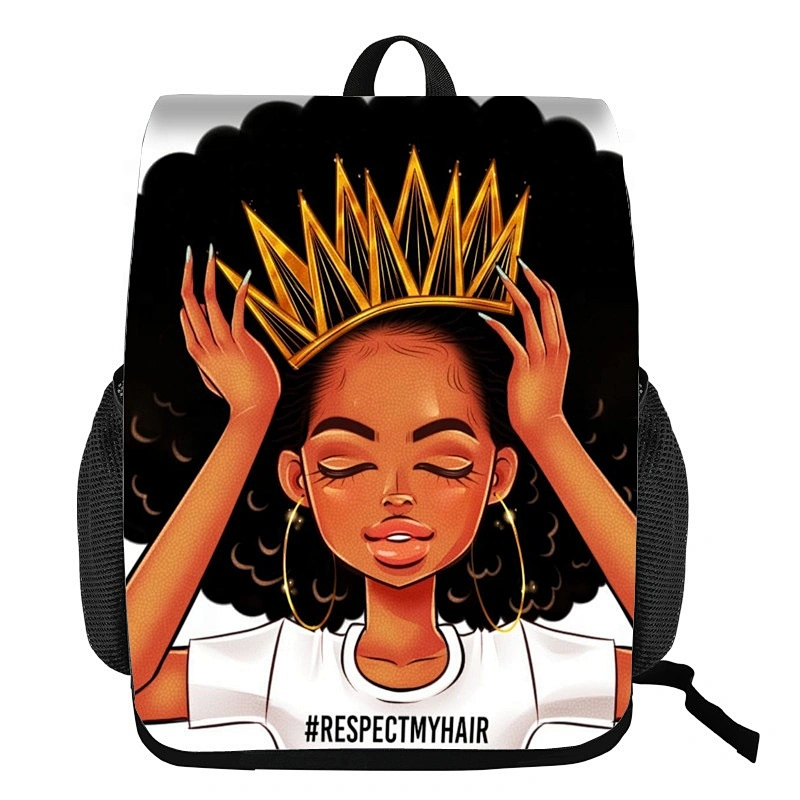 Fashion Afro Lady Girl backpack bag Africa Beauty Princess small kids backpack brown school rucksack teenager women africa bag
