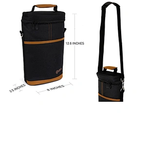 2 Bottle Wine Carrier Bag Tote Insulated Food Cooler bag picnic BOX wine cooler bag