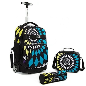 2020 high quality School Trolley Bag Set 18 inch Kid cartoon School Bags three-piece Trolley Bag Set