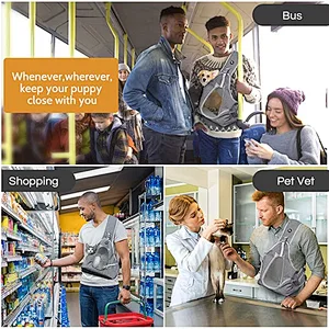Hand-free sling for small cats and dogs for outdoor travel breathable mesh  machine washable pet backpack