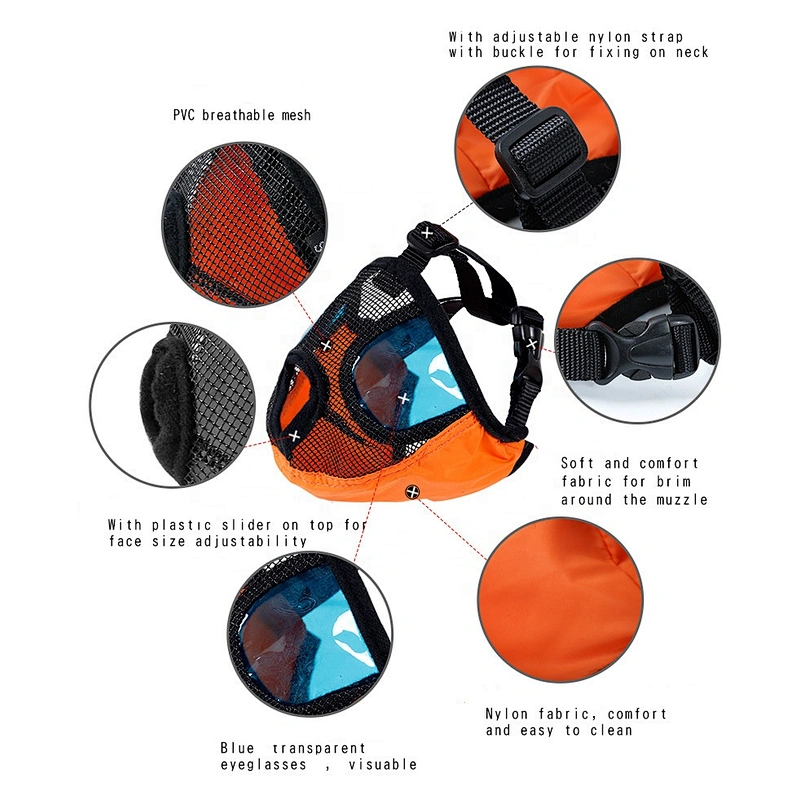 Short Snout Dog Muzzles- Adjustable Breathable Mesh Bulldog Muzzle for Biting Chewing Barking Training Dog Mask