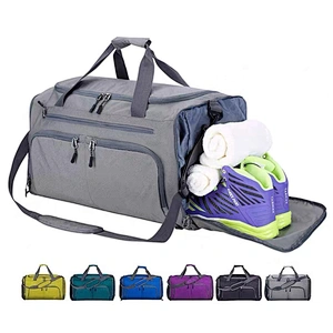 Lightweight Waterproof Weekend bag foldable sport duffel bag waterproof travel duffle bag with shoes compartment & wet pocket