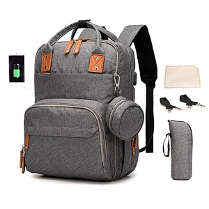 Custom Design Large Capacity Multifunction Travel Baby Changing Backpack Nappy Changing Back Pack Diaper Bags with Changing Mat