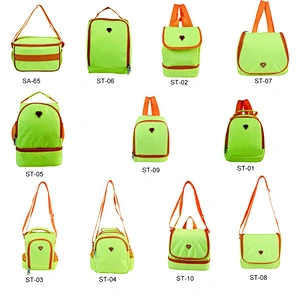 High quality insulated cooler box bags deliver lunch food delivery with custom logo thermal fluorescent green fabric for kids