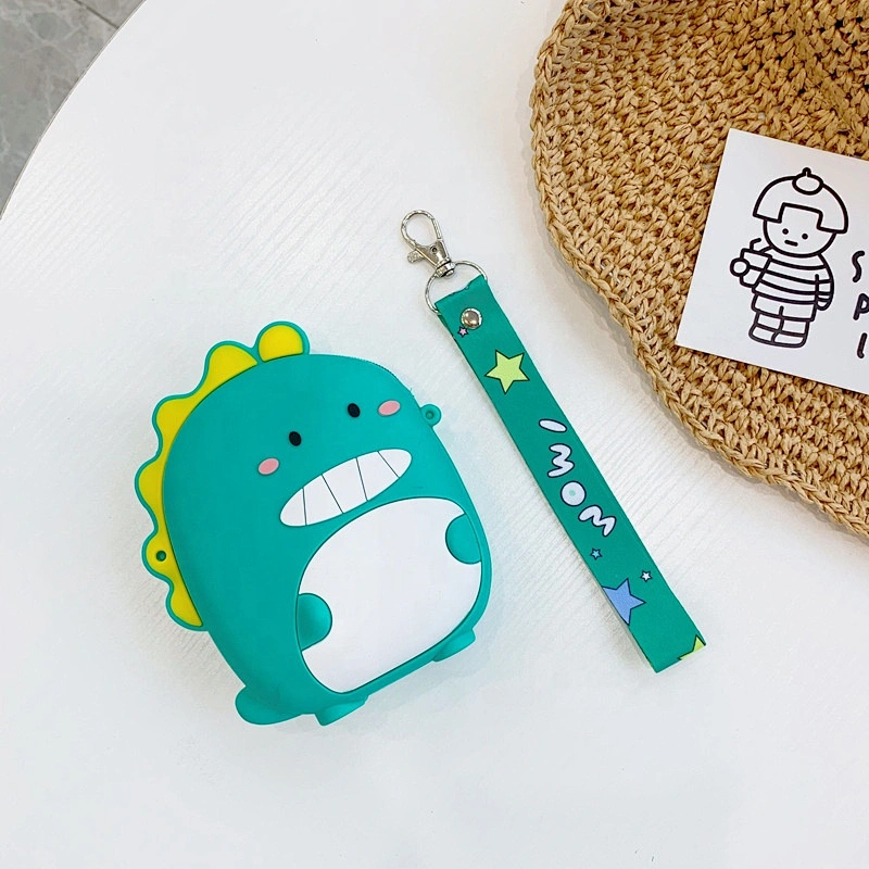 Waterproof cute cartoon girl women Silica Gel soft silicone rubber wallet pouch case coin purse mini purse with crossbody strap