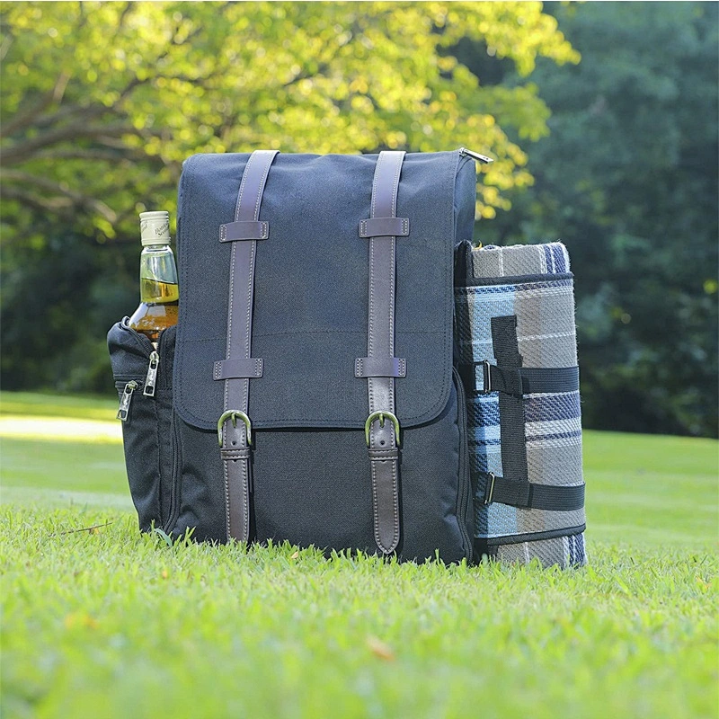 Picnic Backpack For 4 Person Set Pack With Insulated Waterproof Pouch factory detachable thermal insulation cooler bag