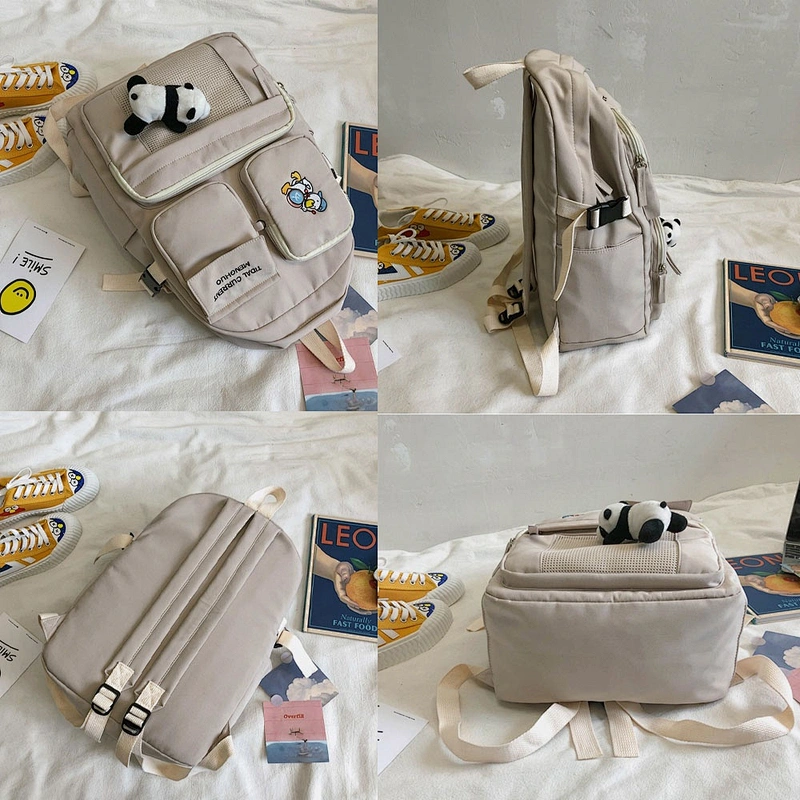 Lady Fashion Bag Teenage Girl Woman multi - pocket INS Design  Large capacity Large Purse Stylish school Backpack