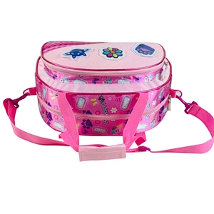 Fashion shiny letter OEM Custom Ladies Mens Travel Bags With Shoe Compartment women GYM pink Duffel bag