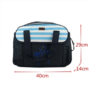 New style foreign trade fashion stripe mommy bag five-piece flower cloth waterproof multi-function large capacity