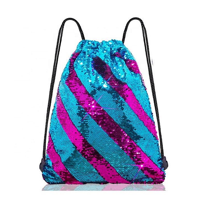 Mermaid Sequin Bag Magic Reversible Sequin Drawstring Backpack Glitter Dance Bags Flip Sequins Backpack Bags Shining Sports Bag