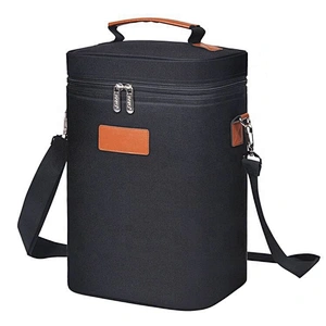 2020 Popular Christmas Gift for Wine Lover 4 Bottle Wine Carrier soft Cooler Tote Bag freezer bag for holiday Travel Picnic
