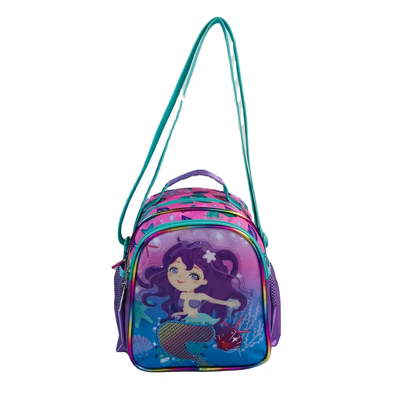 Fashion shiny holographic material Insulated Lunch Cooler Bags Box Backpack For Kids