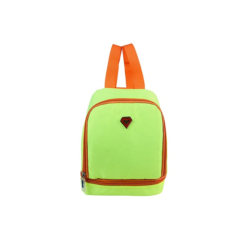High quality insulated cooler box bags deliver lunch food delivery with custom logo thermal fluorescent green fabric for kids
