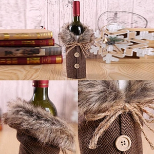 2020 New arrivals Christmas wine gift bags Fabric Sweater wine bottle bag xmas decorations Christmas wine bottle cover