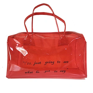 2020 new Customize Transparent Holographic TPU Duffel Bag with Logo Factory Price for Clear PVC Hologram Pink Duffel Bag