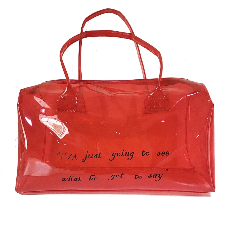 2020 new Customize Transparent Holographic TPU Duffel Bag with Logo Factory Price for Clear PVC Hologram Pink Duffel Bag