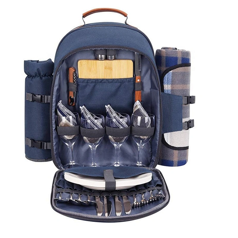 Multipurposes Cooler bag Backpack Picnic bags for 4 Person Set Pack with Insulated Waterproof Pouch for Family Outdoor Camping