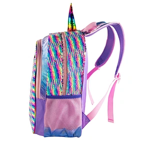 Manufacturers Glitter sequin Girls School Bags kids cartoon unicorn Backpack gift bag for Children