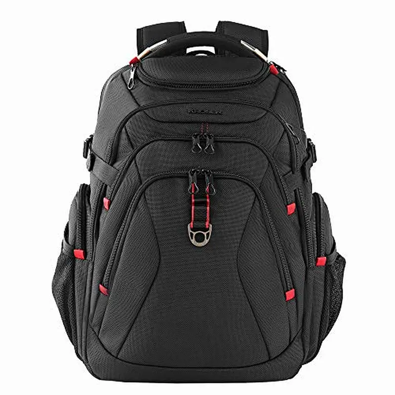 Water-Repellent Business College Daypack Stylish Big School Laptop Bag for Men/Women-Black