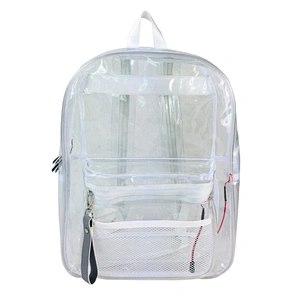 Custom Logo Clear PVC Backpacks bag Smooth Sports Clear Transparent pvc bag with flash light pipping