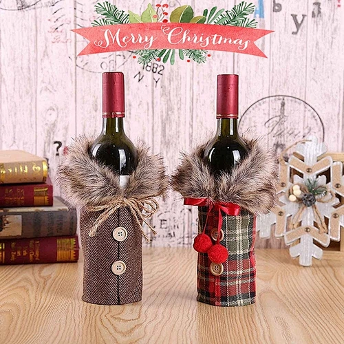 Christmas Wine Bottle Cover Bags Santa Wine Bottle Cover Gift Bag Christmas Dinner Party Xmas Christmas decoration supplies