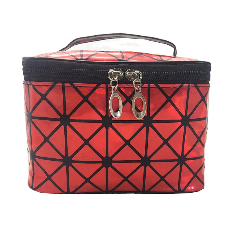 Functional Cosmetic Bag Women Fashion PU Leather Travel Make Up Necessaries Organizer Zipper Pouch Kit Bag Makeup Case