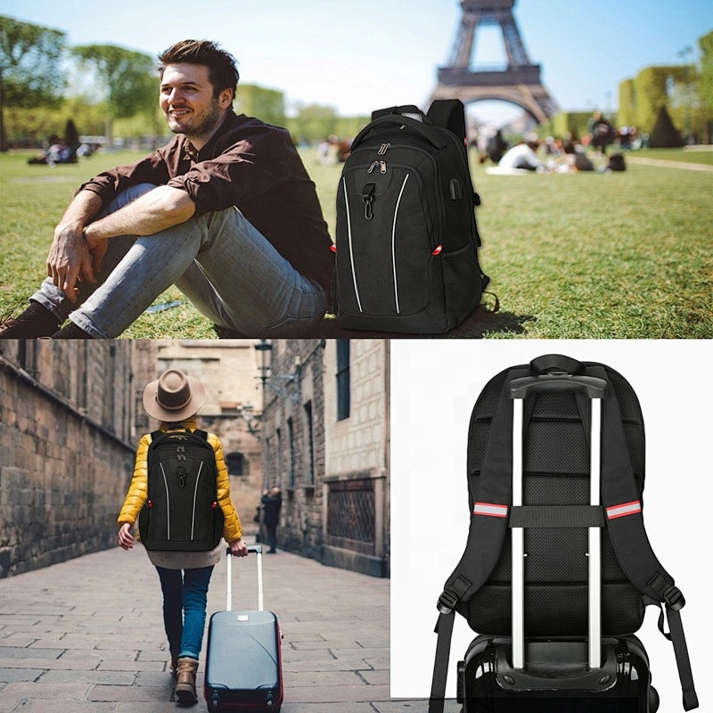 Manufacturers direct wholesale customization  men USB charging backpack multi-function 17.3 inch laptop backpack