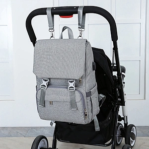Wholesale Mummy Baby Bag Waterproof Multi-function Travel Baby Diaper Bag Backpack with USB Charging Port