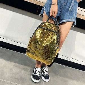 Sequins sequence patchwork bling PU women girls travel stylish school  gym books  backpack