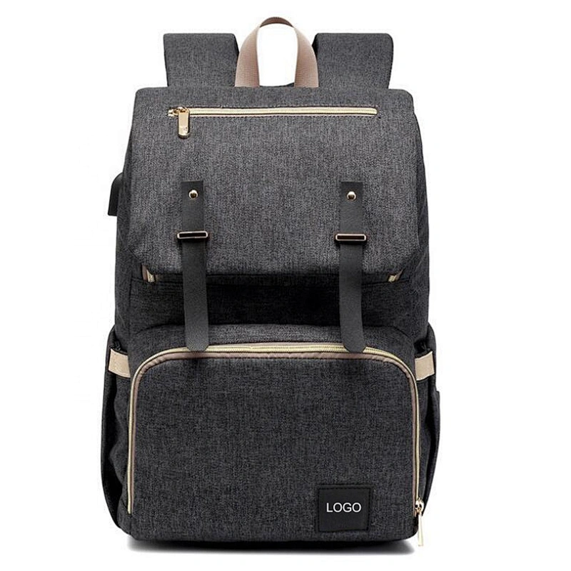 Premium stylish design baby diaper bag backpack mochila panalera bebe nappy bag Leather Diaper Bag with USB Changing Port