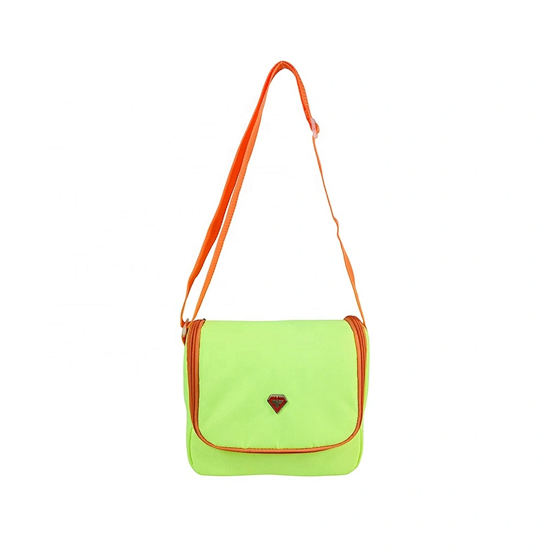 High quality insulated cooler box bags deliver lunch food delivery with custom logo thermal fluorescent green fabric for kids