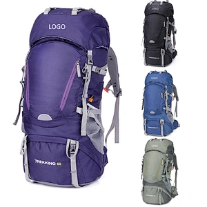 Waterproof 60/65 Liter hiking backpack travel bag with Rain Cover for Outdoor Camping premium material  mountaintop backpack