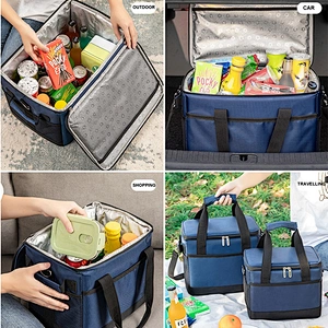 Beach grocery thermal food delivery Foldable Insulated Food Warmer Lunch Insulated Cooler bag Heated Thermal Food Delivery Bag