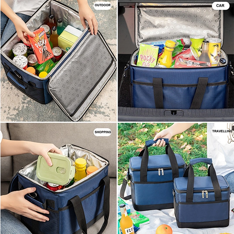 Beach grocery thermal food delivery Foldable Insulated Food Warmer Lunch Insulated Cooler bag Heated Thermal Food Delivery Bag
