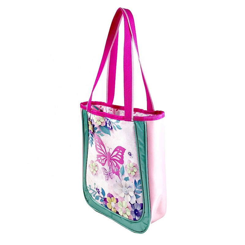 OEM Lady Girls Fashion school Customized Logo Style Hand bag tote bags with custom printed logo tote bag polyester