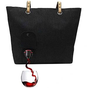 Insulated Wine Cooler Bag For Travel Portable 2 Bottle Gift Bag With Long Adjustable Shoulder Strap for women
