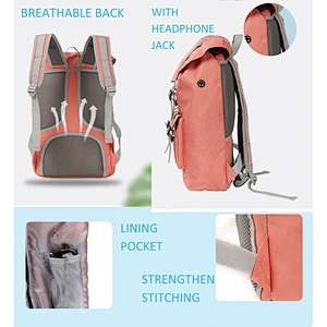 Hiking Backpack with headphone Jack Travel typical Lightweight Running Cycling Backpack Daypack travel backpack
