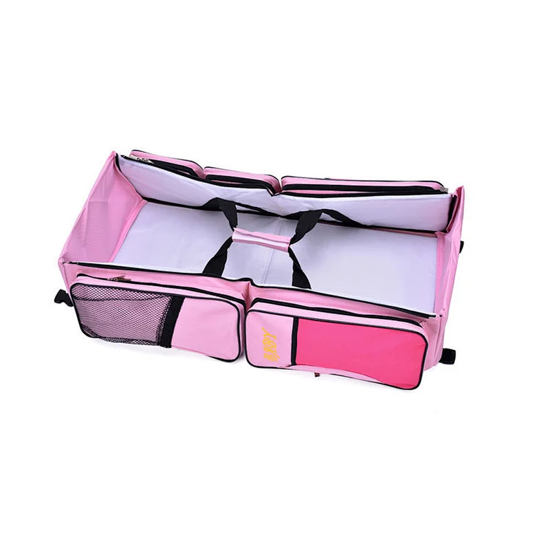 2020 Portable outdoor Multifunctional Backpack Baby changing set baby bags for mother mummy baby travel bed diaper bag