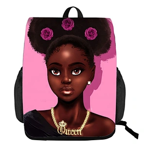 Africa Girl Print Mini Backpack Children School Bag for Girls Unisex 12 Inch Satchel Kindergarten Usage Bookbag Kids Backpack