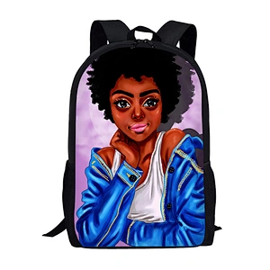 Customized African girls Backpack a cartoon black girl on backpack for children