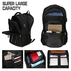Manufacturers direct wholesale customization  men USB charging backpack multi-function 17.3 inch laptop backpack