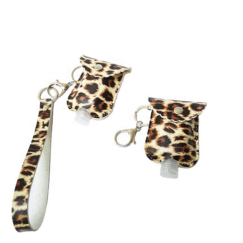 Hot selling 30ml leopard print disinfectant bottle holder hand sanitizer bottle holder for student schoolbags