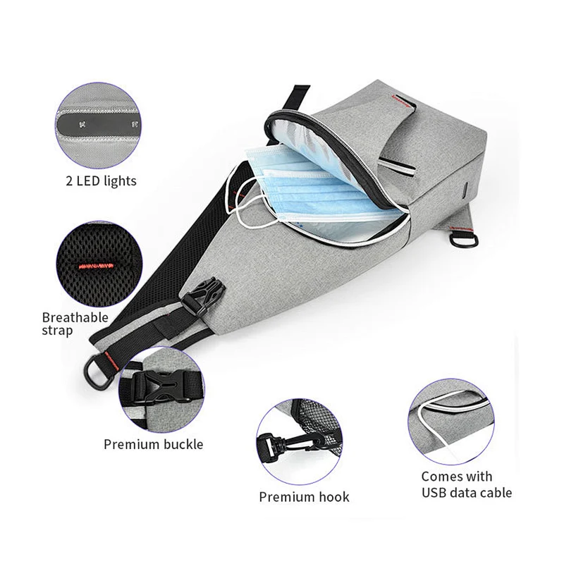 Factory latest design LED UV sterilizing fashion diaper bag disinfection mummy baby bag sterilizing bag
