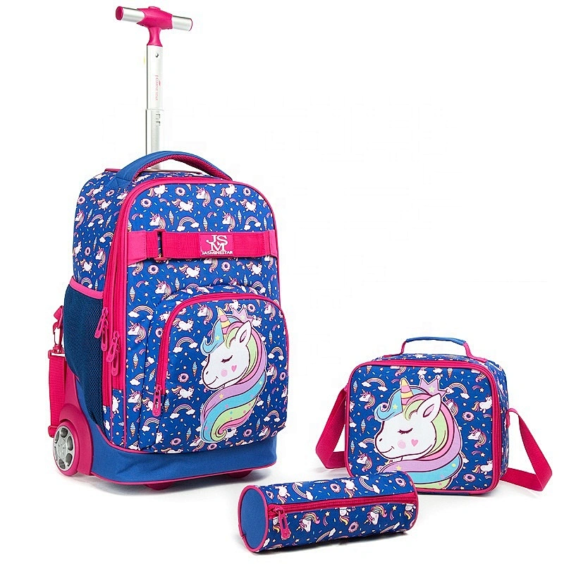 2020 high quality School Trolley Bag Set 18 inch Kid cartoon School Bags three-piece Trolley Bag Set