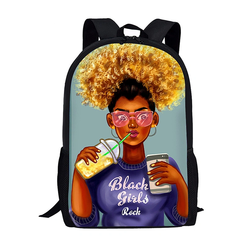 Customized Transborder African girls Backpack a cartoon Backpack for children