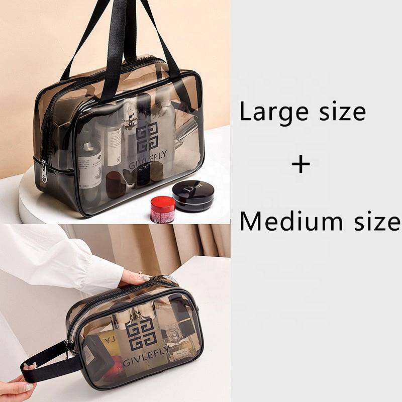 Custom Logo pvc small Waterproof cosmetic kit bags zip Pouch Transparent Beauty Clear Travel Makeup mini Wash Bag
